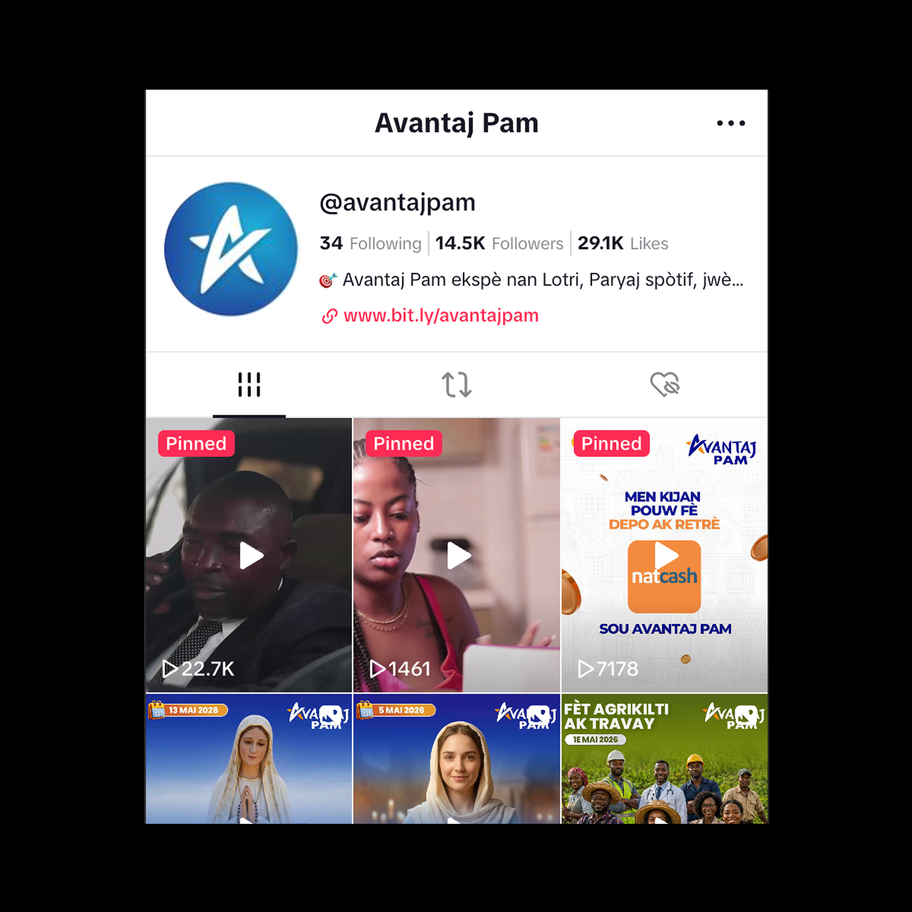 Avantaj Pam TikTok official social media preview